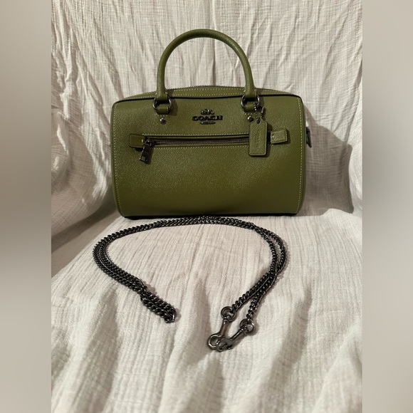 Coach Rowan Satchel Olive/ Gunmetal - Picture 1 of 9